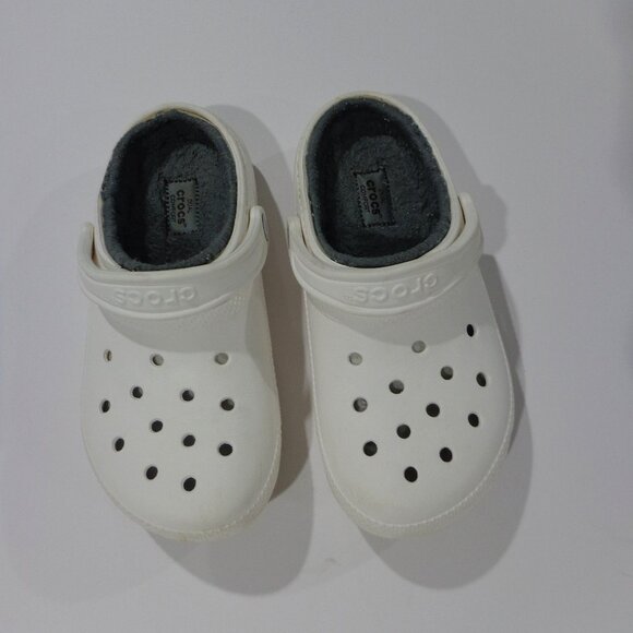 Crocs Unisex Dual Comfort Fleece Lined White Clog Shoe Size Men’s 5 Women’s‎ 7 - Picture 4 of 8